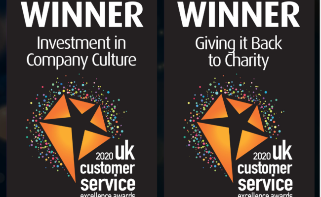 Winner at the 2020 UK customer service excellence awards