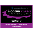 Modern claims awards 2017 Winner outstanding commitment to training
