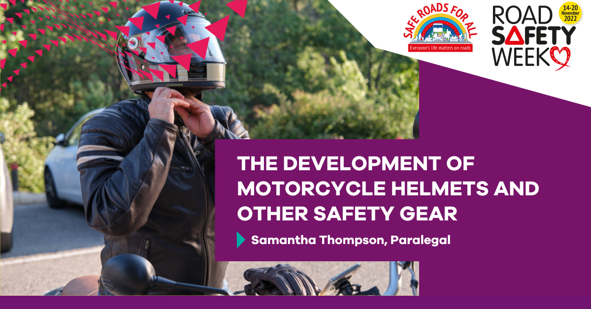 The development of motorcycle helmets and other safety gear Minster Law