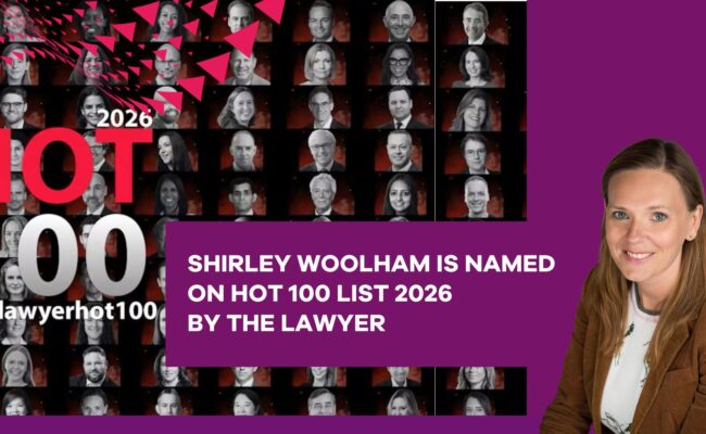 Shirley Woolham is named Hot 100 2026 on The Lawyer